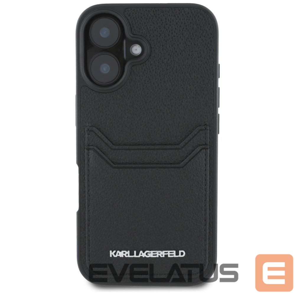 Other goods Karl Lagerfeld Karl Lagerfeld HC Grained PU Cardslot Metal Elong iPhone 16 Case - Black