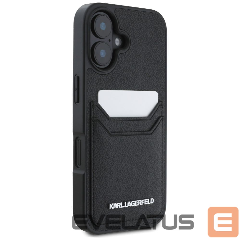 Other goods Karl Lagerfeld Karl Lagerfeld HC Grained PU Cardslot Metal Elong iPhone 16 Case - Black