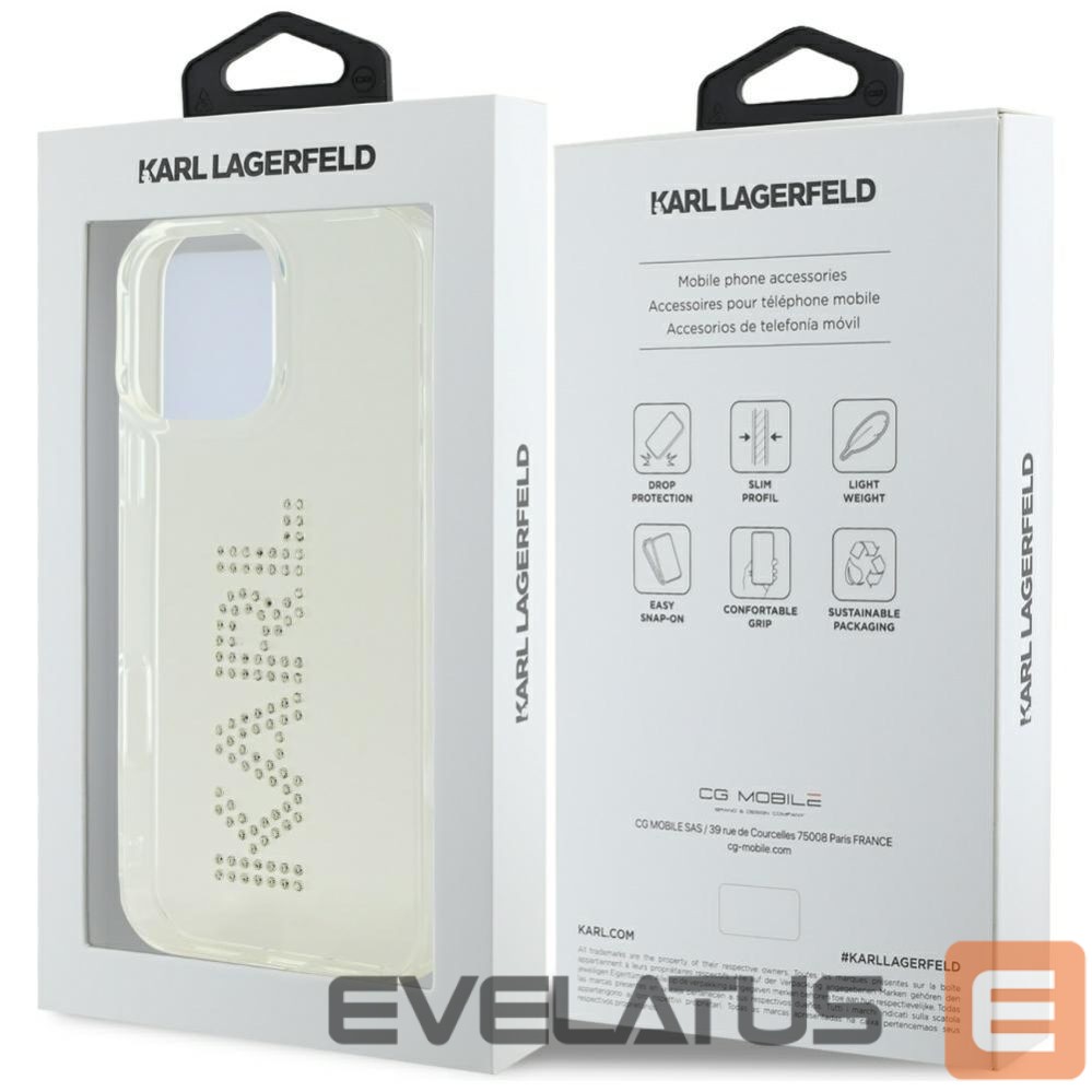 Other goods Karl Lagerfeld Karl Lagerfeld IML Rhinestones Logo iPhone 16 Pro Case - Clear