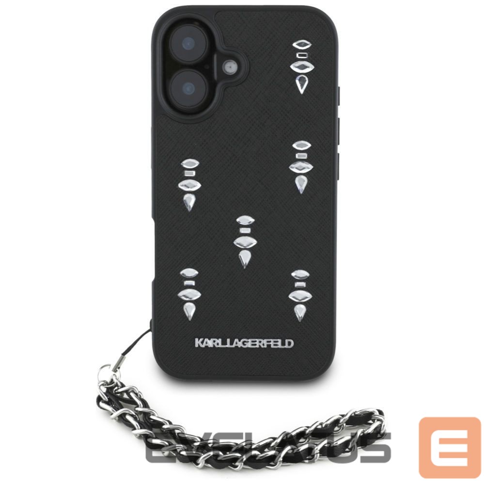 Other goods Karl Lagerfeld Karl Lagerfeld Saffiano Crystals w/Chain iPhone 16 Case - Black