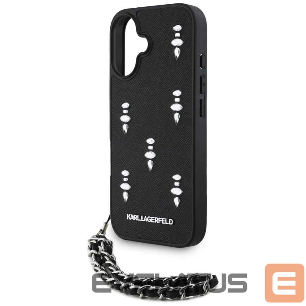 Other goods Karl Lagerfeld Karl Lagerfeld Saffiano Crystals w/Chain iPhone 16 Case - Black