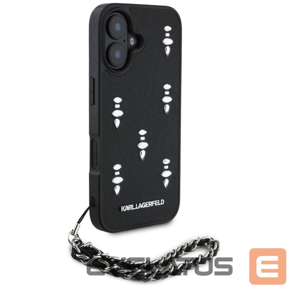 Other goods Karl Lagerfeld Karl Lagerfeld Saffiano Crystals w/Chain iPhone 16 Case - Black