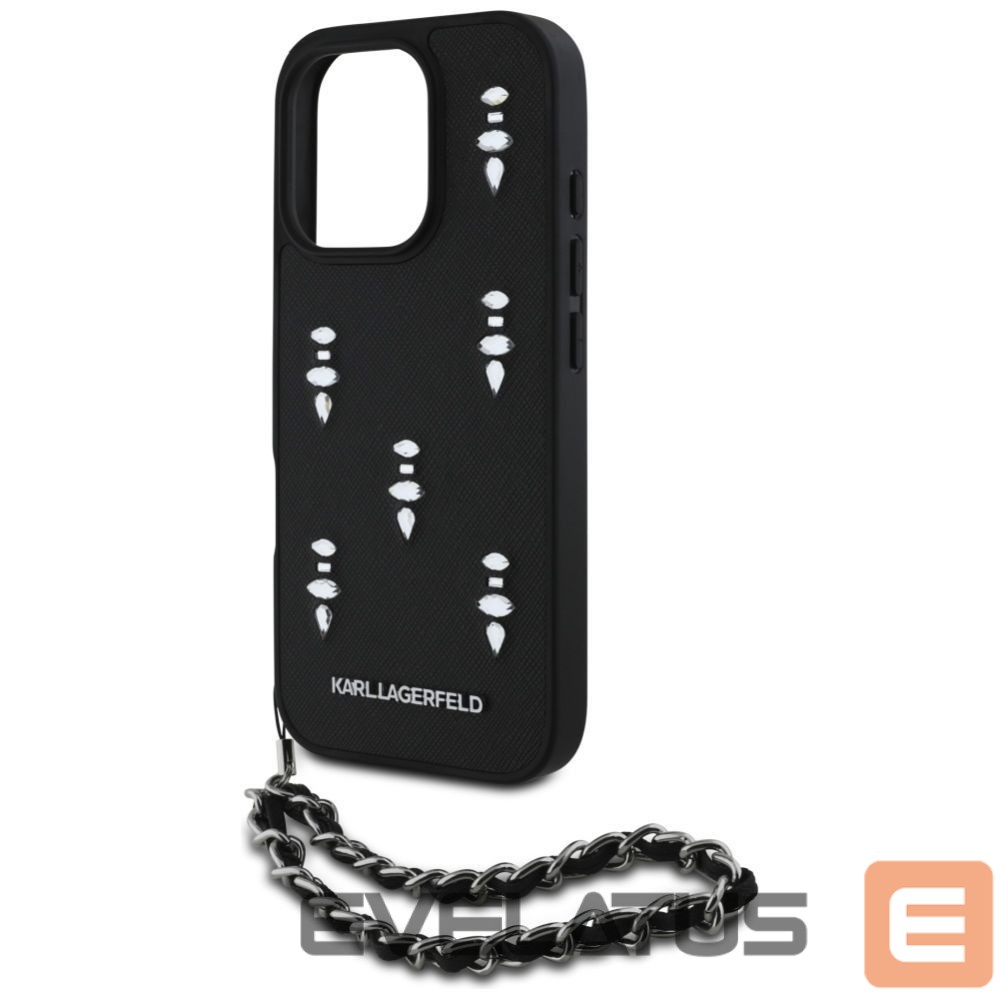 Other goods Karl Lagerfeld Karl Lagerfeld Saffiano Crystals w/Chain iPhone 16 Pro Case - Black