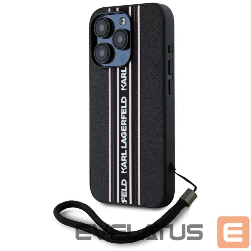 Other goods Karl Lagerfeld Karl Lagerfeld Saffiano Athleisure Stripes Cord iPhone 15 Pro Case - Pink