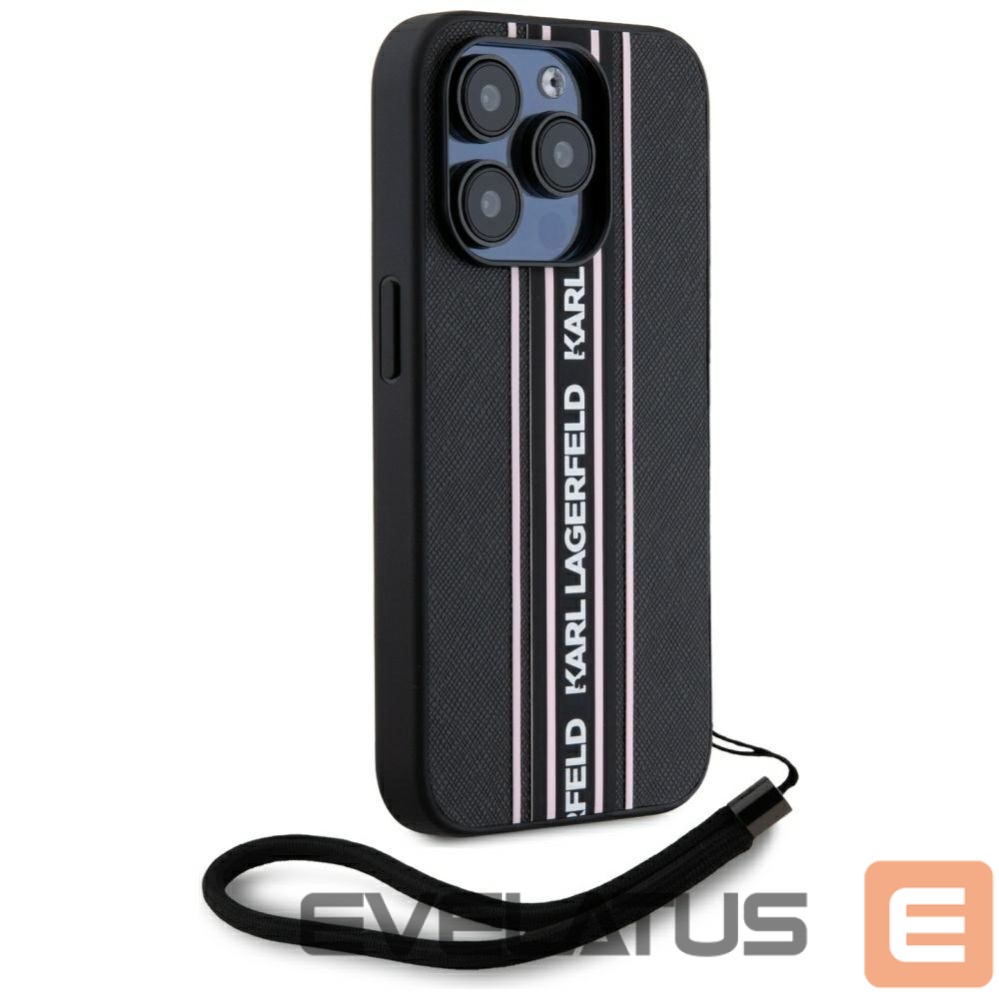 Other goods Karl Lagerfeld Karl Lagerfeld Saffiano Athleisure Stripes Cord iPhone 15 Pro Case - Pink