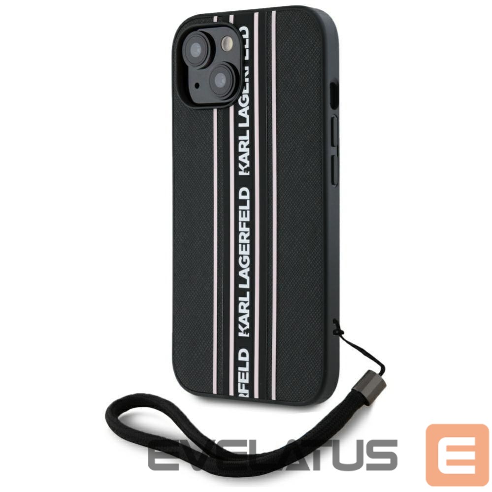Other goods Karl Lagerfeld Karl Lagerfeld Saffiano Athleisure Stripes Cord iPhone 15 Case - Pink
