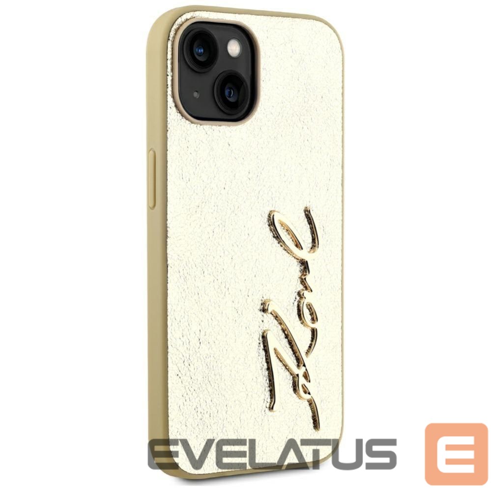 Other goods Karl Lagerfeld Karl Lagerfeld Wrinkled Metal Signature iPhone 15 Case - Gold