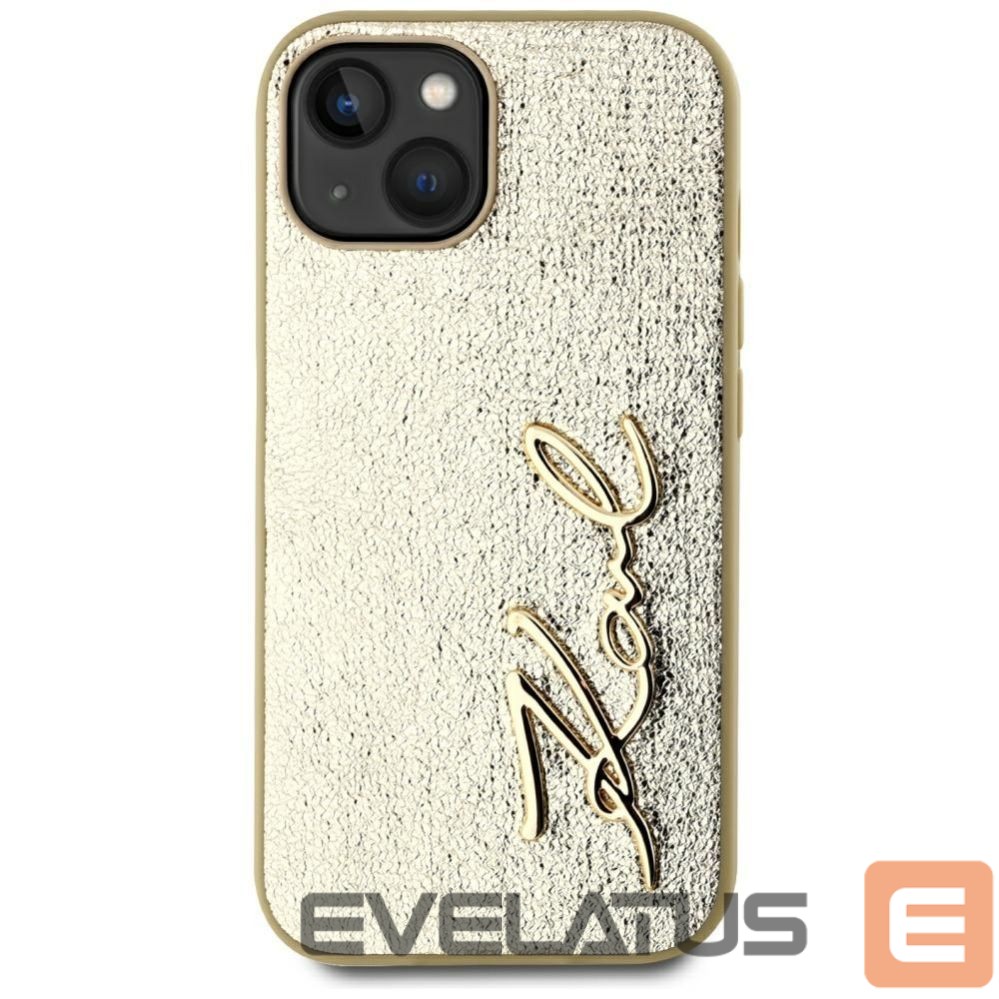 Other goods Karl Lagerfeld Karl Lagerfeld Wrinkled Metal Signature iPhone 15 Case - Gold