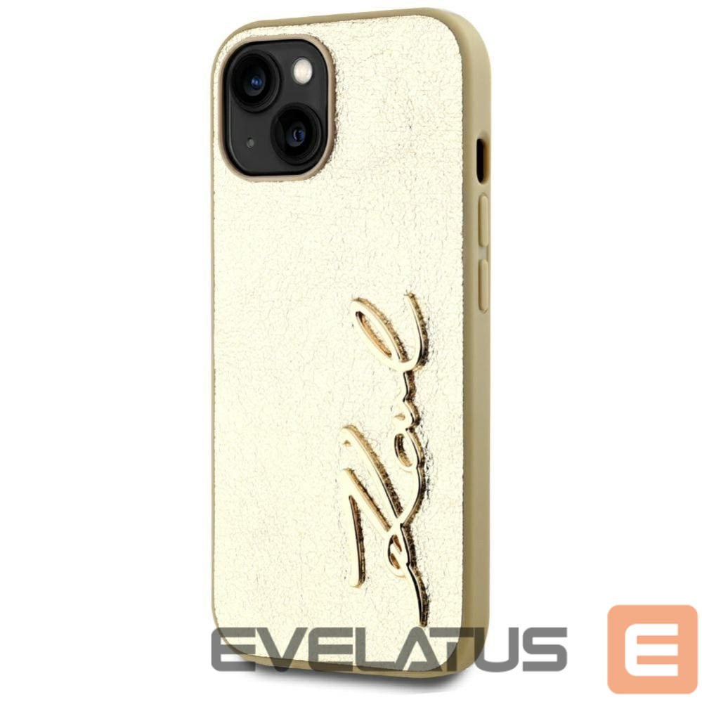Other goods Karl Lagerfeld Karl Lagerfeld Wrinkled Metal Signature iPhone 15 Case - Gold