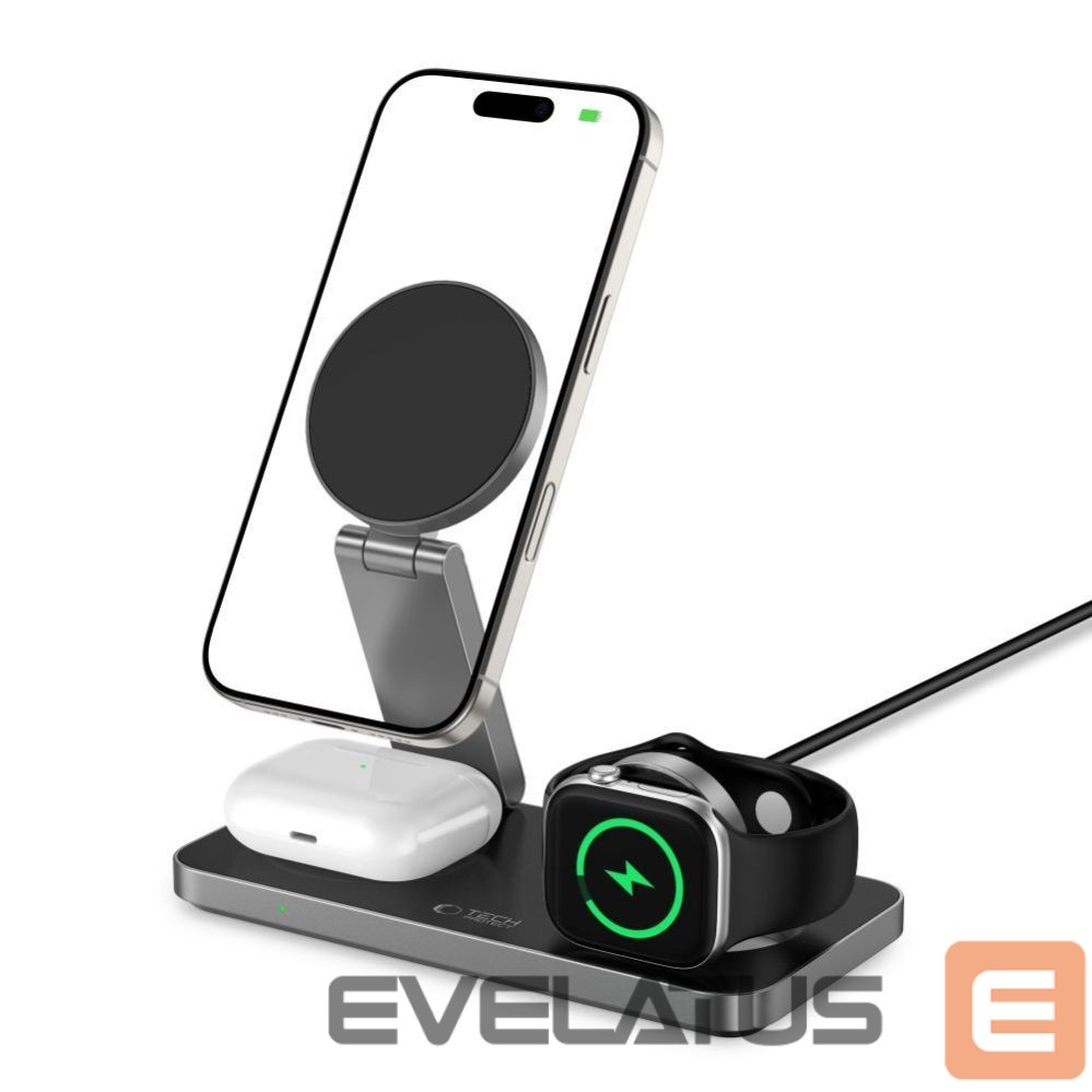 Other goods Tech-Protect Tech-Protect QI15W-A47 MagSafe 3in1 Inductive Charger + USB-C Cable - Black