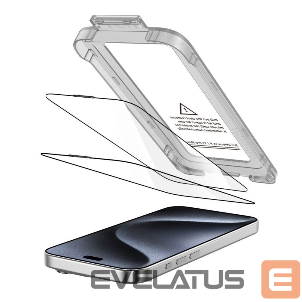 Other goods Tech-Protect Tech-Protect Quick Set+ 2-pack tempered glass for iPhone 15 Pro - black
