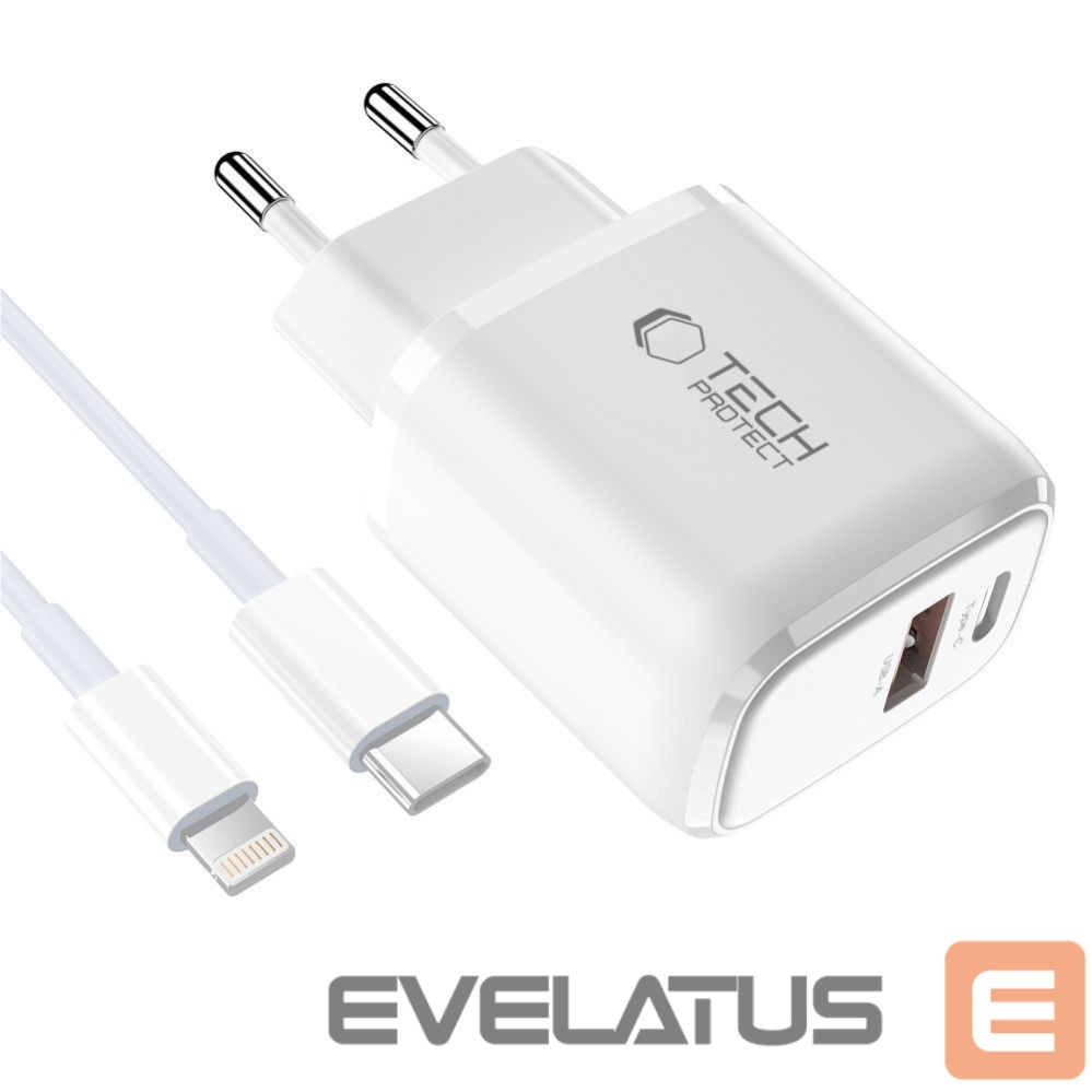 Other goods Tech-Protect Tech-Protect NCA30 PD 30W QC3.0 USB-A / USB-C Wall Charger + USB-C / Lightning Cable 100cm - White