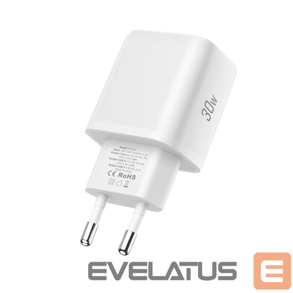Other goods Tech-Protect Tech-Protect NCA30 PD 30W QC3.0 USB-A / USB-C Wall Charger + USB-C / USB-C Cable 100cm - White