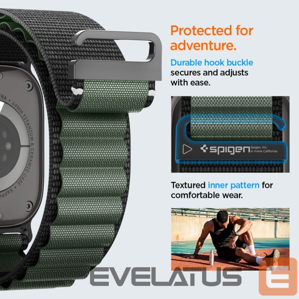 Other goods Spigen Strap Spigen WBF1 Strap for Apple Watch 44 / 45 / 46 / 49 mm - Black and Green