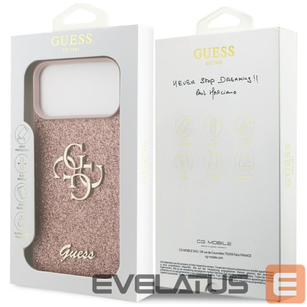 Other goods Guess Guess Fixed Glitter Big 4G Case for iPhone 17 Pro Max - Pink