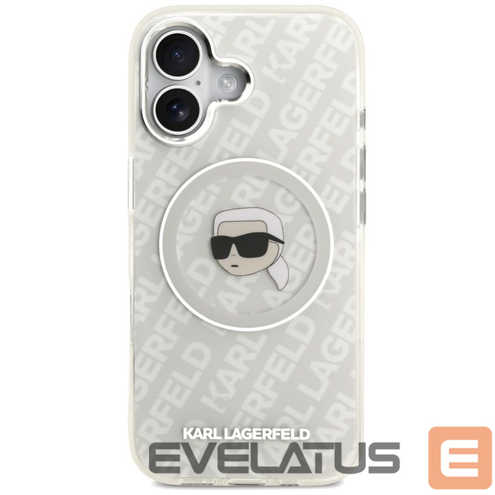 Back panel cover Karl Lagerfeld Karl Lagerfeld IML Karl Head Logo MagSafe iPhone 17 Case - Gray