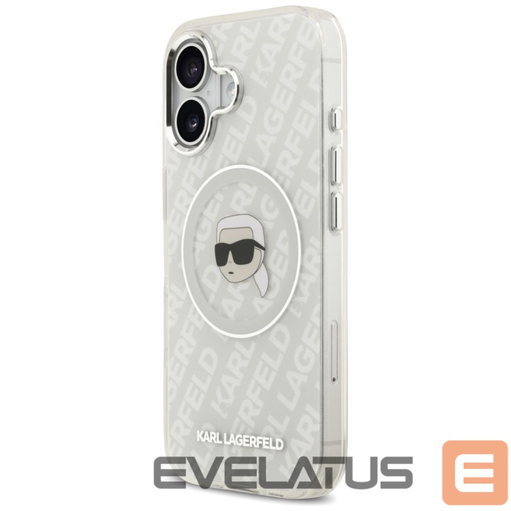 Back panel cover Karl Lagerfeld Karl Lagerfeld IML Karl Head Logo MagSafe iPhone 17 Case - Gray