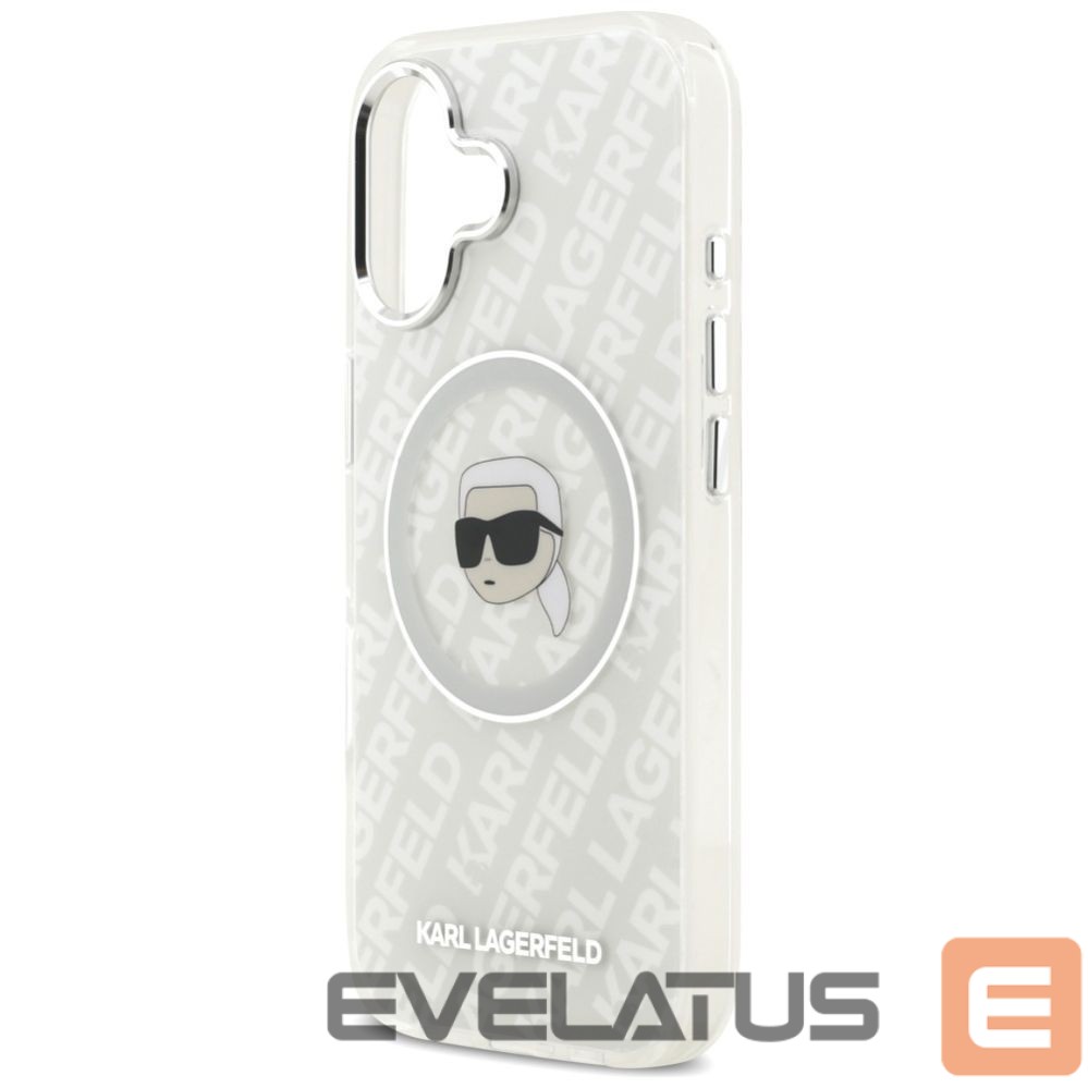 Back panel cover Karl Lagerfeld Karl Lagerfeld IML Karl Head Logo MagSafe iPhone 17 Case - Gray