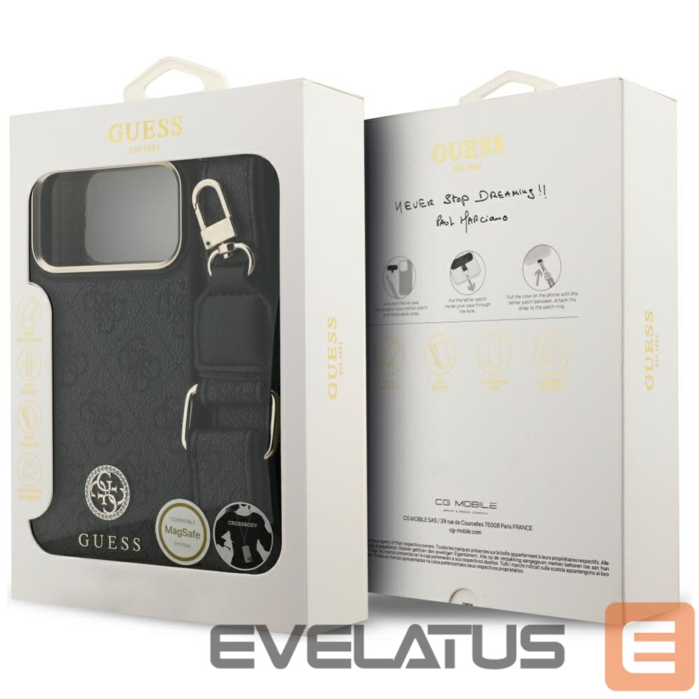 Other goods Guess Guess 4G Srtass Logo & Big Strap Metal Buttons MagSafe Case for iPhone 17 Pro Max - Black
