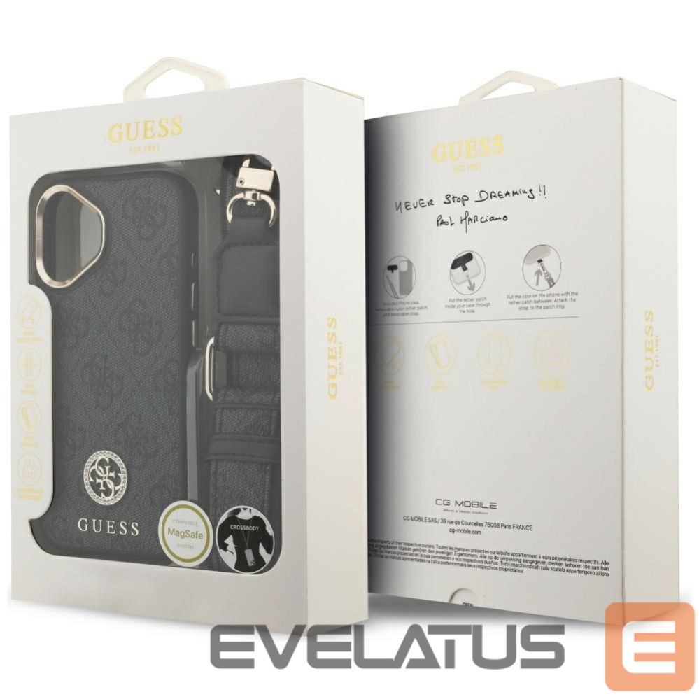 Other goods Guess Guess 4G Strass Logo & Big Strap Metal Buttons MagSafe Case for iPhone 17 - Black