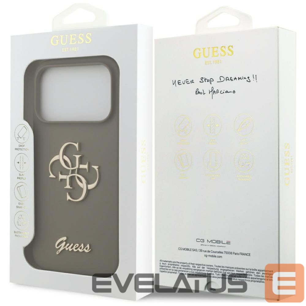Other goods Guess Guess Silicone Big 4G Script Case for iPhone 17 Pro - Brown