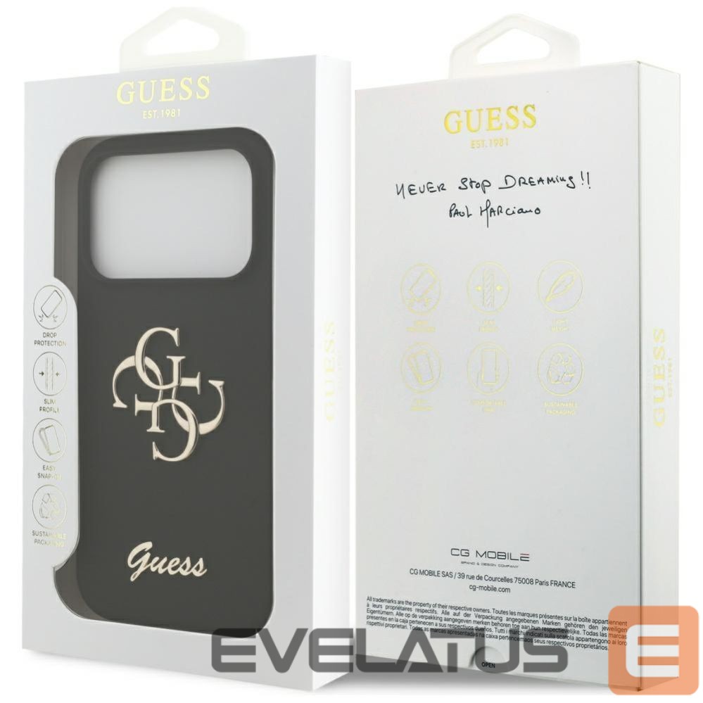 Other goods Guess Guess Silicone Big 4G Script Case for iPhone 17 Pro - Black