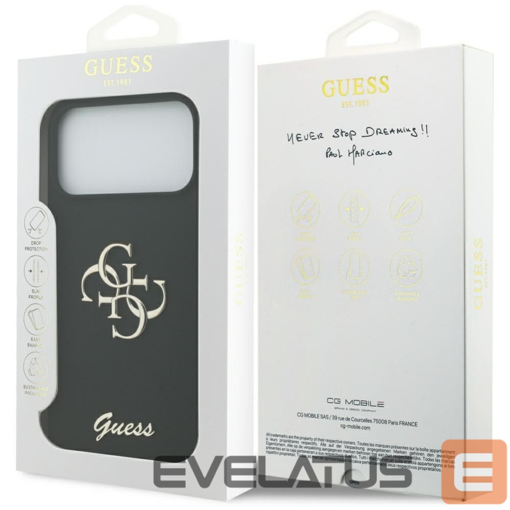 Other goods Guess Guess Silicone Big 4G Script Case for iPhone 17 Pro Max - Black