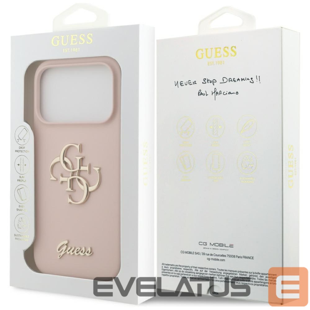 Other goods Guess Guess Silicone Big 4G Script Case for iPhone 17 Pro - Pink