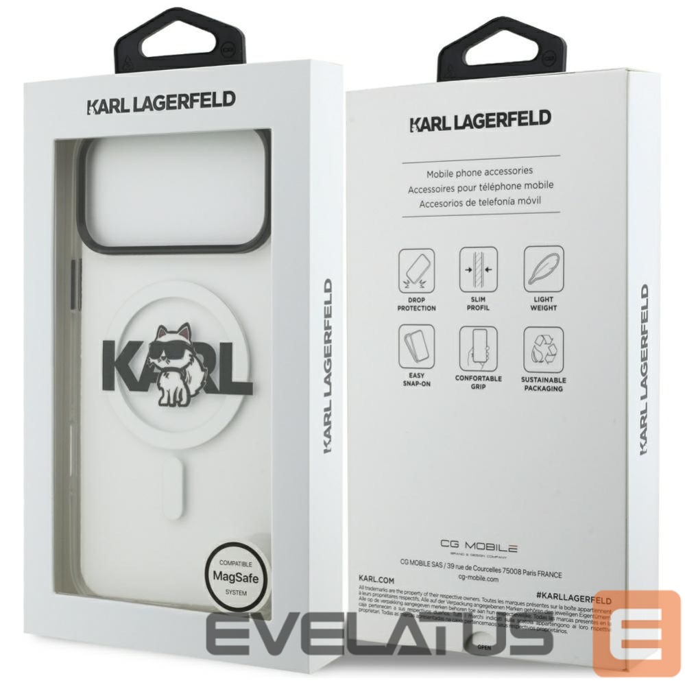 Other goods Karl Lagerfeld Karl Lagerfeld IML Choupette Sketch Logo MagSafe Case for iPhone 17 Pro - Clear