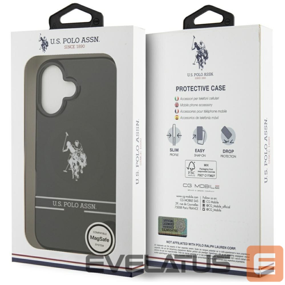 Other goods U.S. Polo PU US Polo DH and Bottom Stripe Logo MagSafe iPhone 17 Case - Black