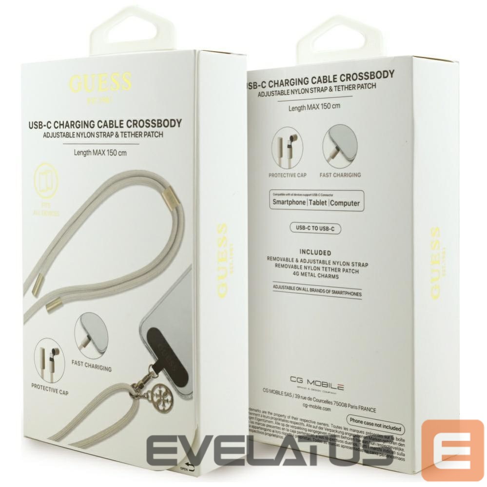 Other goods Guess Guess CBDY 4G Charm USB-C / USB-C Cable 150cm - Beige