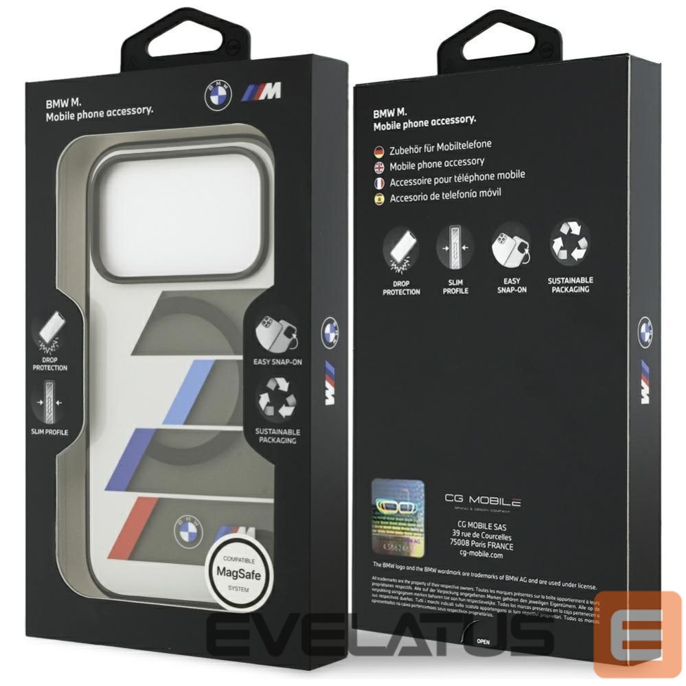 Other goods BMW BMW M IML Metal Buttons Tricolor Lines MagSafe Case for iPhone 17 Pro - Gray