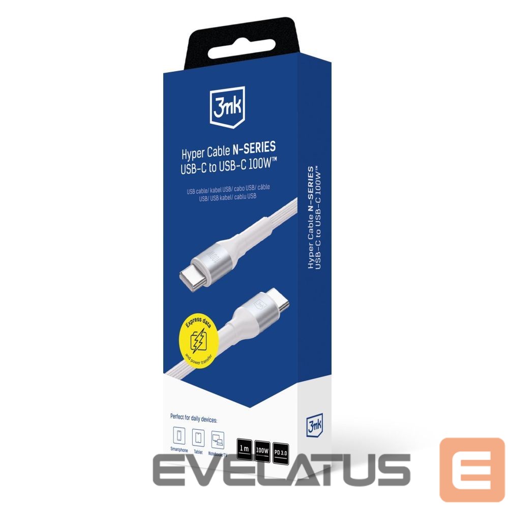 Other goods 3MK 3mk Hyper Cable 3mk Hyper Cable N-SERIES USB-C / USB-C 1m 20V/5A 100W / white