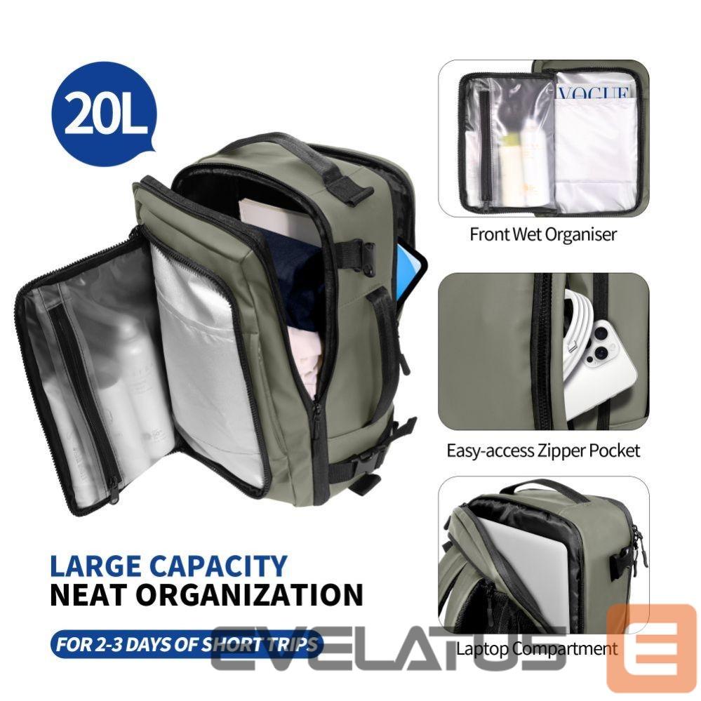 Other goods Tech-Protect Tech-Protect Defender S50 Backpack for Ryanair & Wizzar, 20L Laptop - Olive