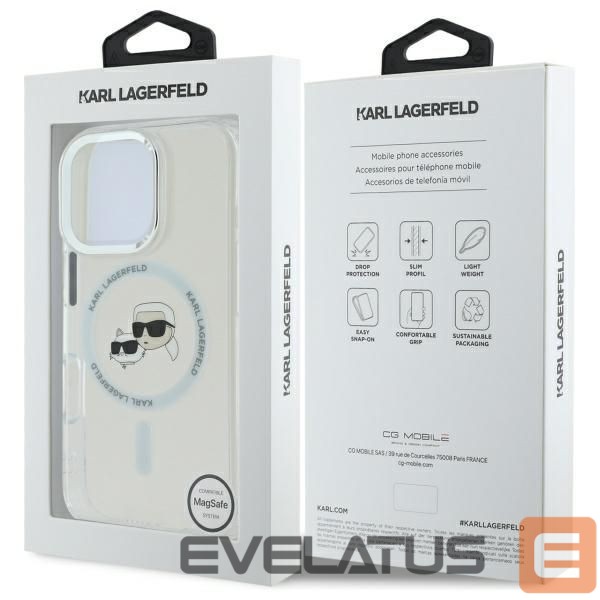 Other goods Karl Lagerfeld Karl Lagerfeld IML Metal Karl&Choupette Head MagSafe Case for iPhone 16 Pro - White