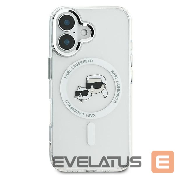 Other goods Karl Lagerfeld Karl Lagerfeld IML Metal Karl&Choupette Head MagSafe Case for iPhone 16 Plus - White