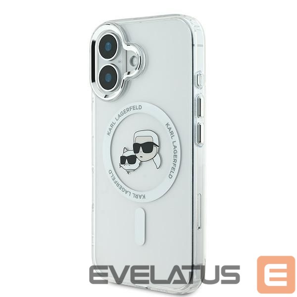 Other goods Karl Lagerfeld Karl Lagerfeld IML Metal Karl&Choupette Head MagSafe Case for iPhone 16 Plus - White