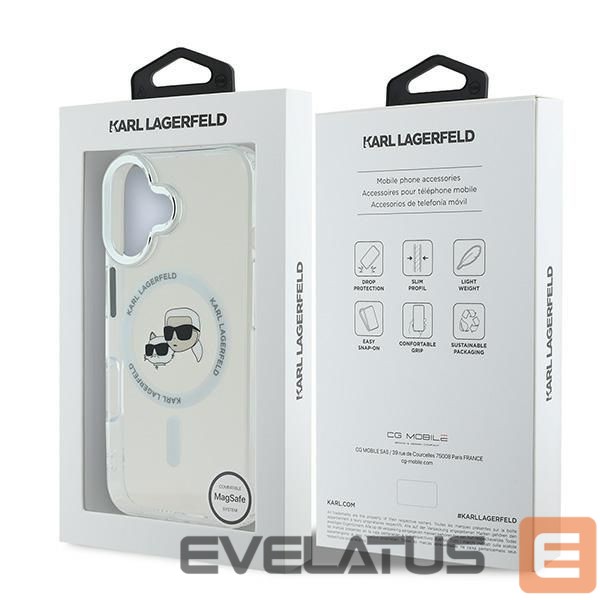 Other goods Karl Lagerfeld Karl Lagerfeld IML Metal Karl&Choupette Head MagSafe Case for iPhone 16 Plus - White