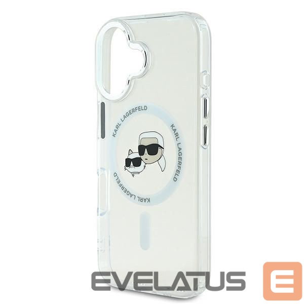 Other goods Karl Lagerfeld Karl Lagerfeld IML Metal Karl&Choupette Head MagSafe Case for iPhone 16 Plus - White