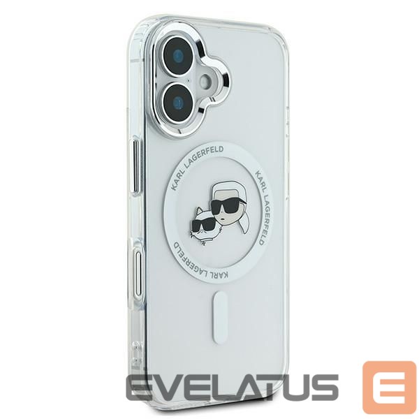Other goods Karl Lagerfeld Karl Lagerfeld IML Metal Karl&Choupette Head MagSafe Case for iPhone 16 Plus - White