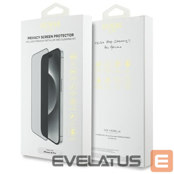 Other goods Guess Guess Screen Protector Privacy 2.5D Outline tempered glass for iPhone 16 Pro