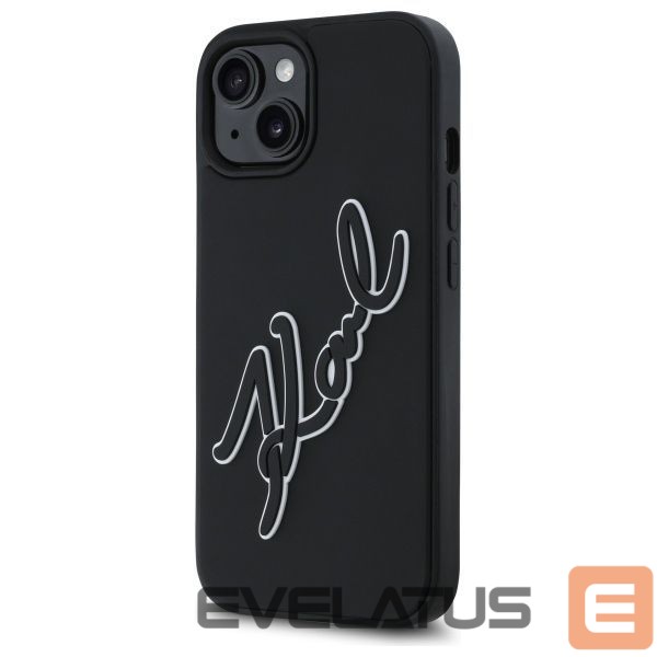 Other goods Karl Lagerfeld Karl Lagerfeld 3D Rubber Signature iPhone 15 Case - Black