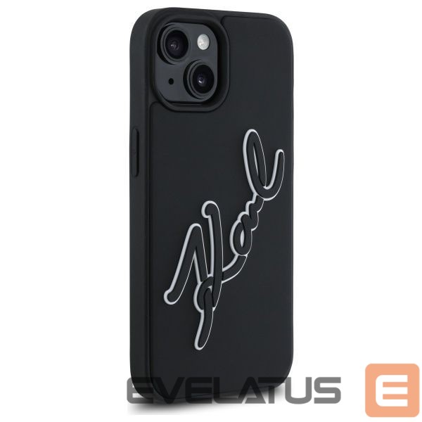 Other goods Karl Lagerfeld Karl Lagerfeld 3D Rubber Signature iPhone 15 Case - Black