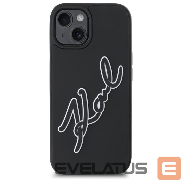 Other goods Karl Lagerfeld Karl Lagerfeld 3D Rubber Signature iPhone 15 Case - Black