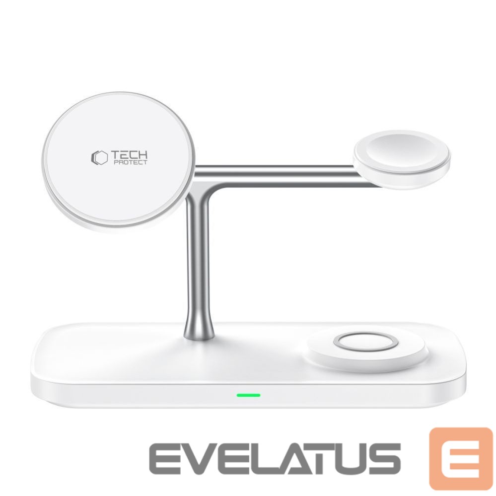 Other goods Tech-Protect Tech-Protect QI15W-A45 3in1 Wireless Charger with MagSafe for Apple Devices - White