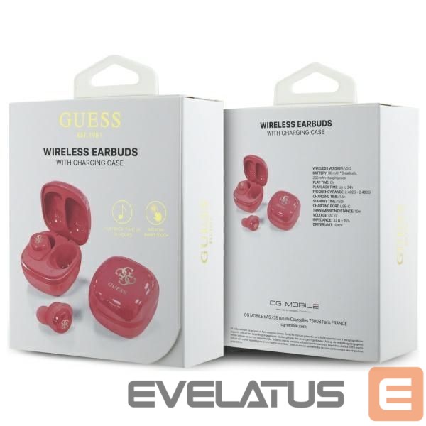 Other goods Guess Guess Bluetooth headphones GUTWSJ144ESF TWS + docking station fuchsia/fuschia Iridescent 4G Printed Logo