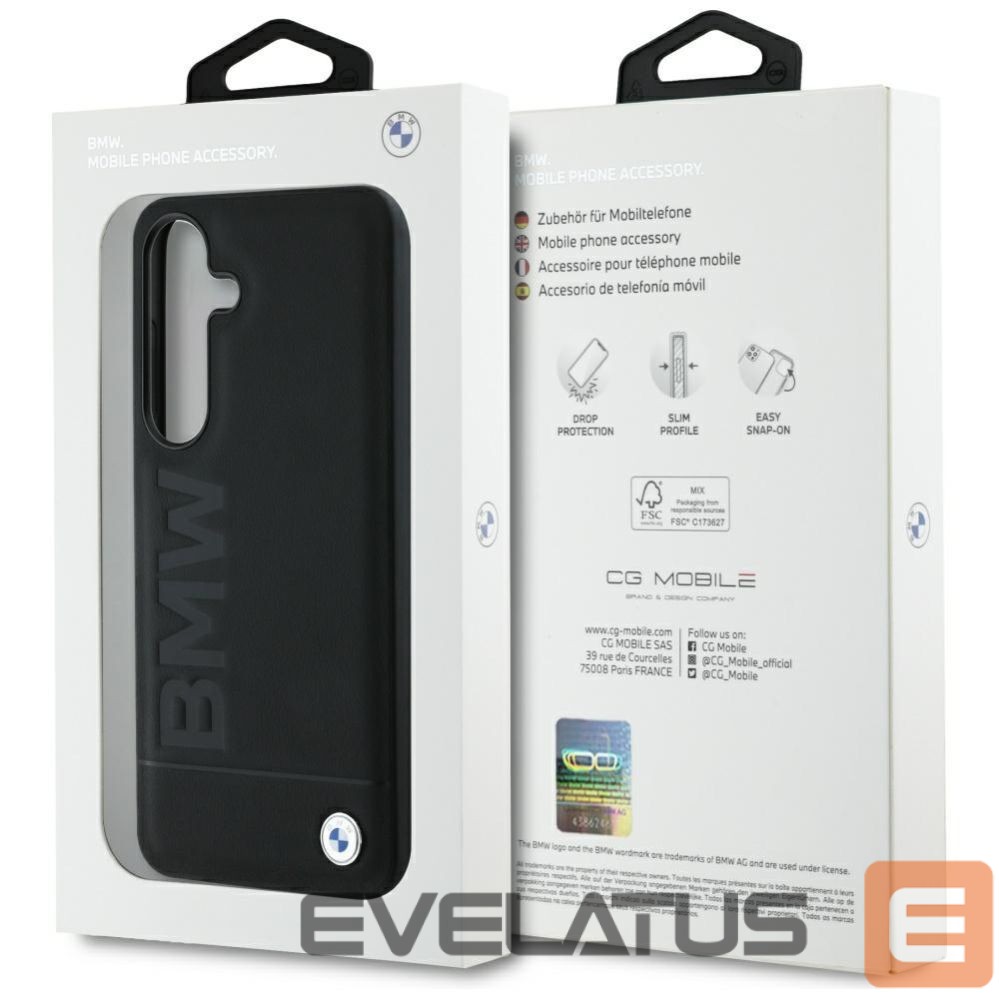 Other goods BMW BMW Leather Big Wordmark Case for Samsung Galaxy S25 - Black