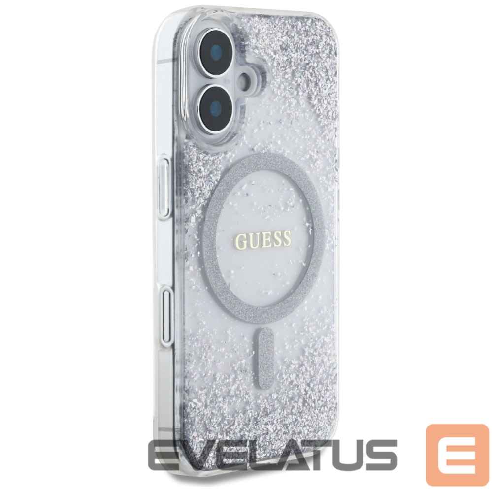 Other goods Guess Guess HC Resin Bottom Glitter MagSafe case for iPhone 16 - silver