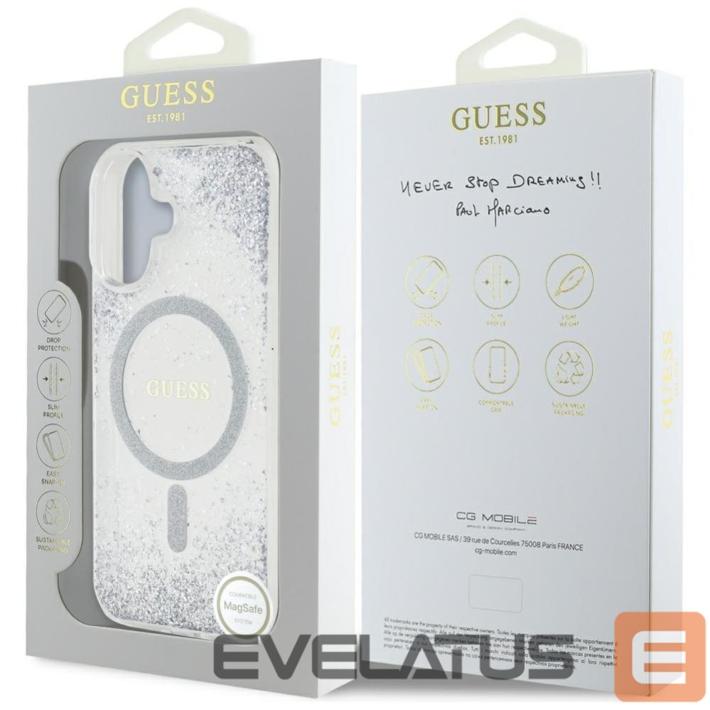 Other goods Guess Guess HC Resin Bottom Glitter MagSafe case for iPhone 16 - silver
