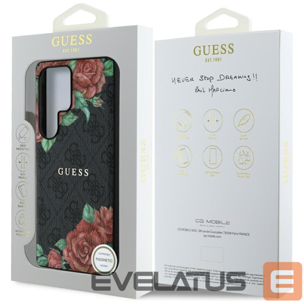 Other goods Guess Guess Leather 4G Flowers Print Metal Classic Logo MagSafe Case for Samsung Galaxy S25 Ultra - Black